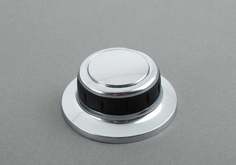 Botón de control cromado OEM 65829179814 para BMW E92 y E93 (todos los modelos compatibles). Original BMW.