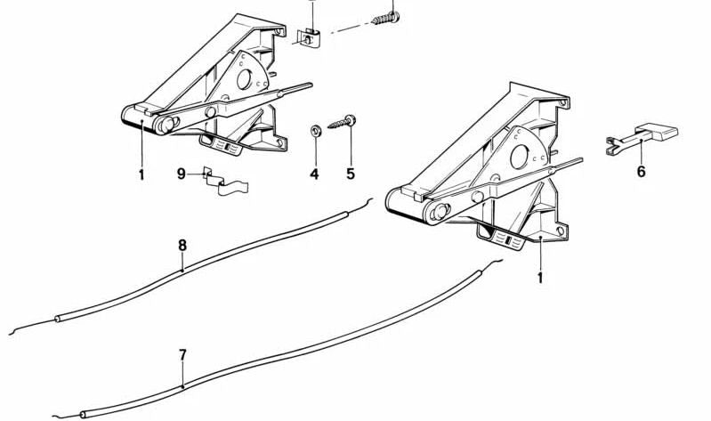Cable Bowden aire de verano derecho OEM 64111362985 para BMW E21 {316, 316 (1.6), 316 (1.8), 318, 318A, 320}. Original BMW.