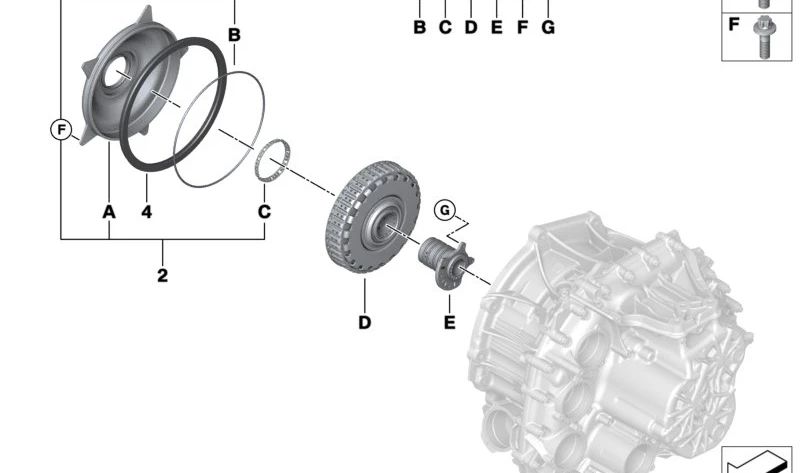 Embreagem OEM dupla 28005A48965 para BMW F70: 118D, 120, 120D, 123 XDRIVE, M135 XDRIVE. BMW original.