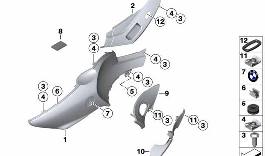 Protección para los pies imprimada izquierda OEM 46637678055 para motos BMW R 1200 ST (K28). Original BMW Motorrad.