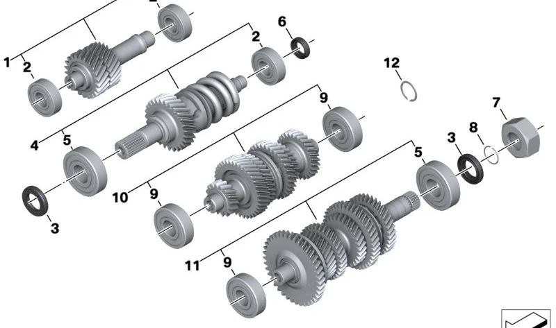 Rodamiento radial rígido OEM 23127709809 para motos BMW R 1200 GS, R nineT, R 1200 RT... y más. Original BMW Motorrad.