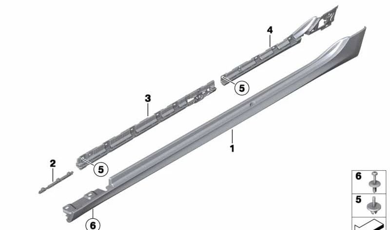 Cubierta embellecedor lateral izquierdo imprimada OEM 51778055099 para BMW F07. Compatible con modelos 520d, 530d. Original BMW.