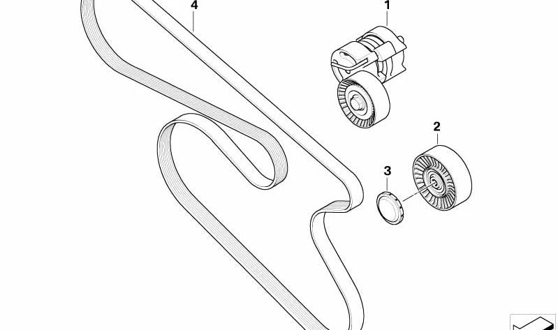 Correa acanalada (Keilrippenriemen) OEM 11287631812 para BMW E81, E82, E87, E88, E90, E91, E92, E93. Original BMW.