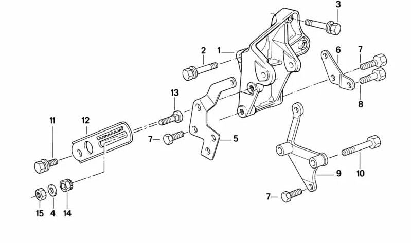 Tavola di supporto OEM 32412294393 per BMW Z1 ed E30. Compatibile con modelli con direzione assistita e motore M20. BMW originale.