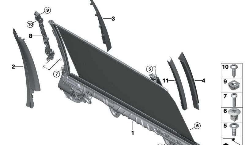 Tornillo chapa OEM 07119907274 para BMW {F20, F21, F22, F23, F45, F46, F87, F30, F31, F34, F32, F33, F36, F90, G30, G31, G32, G11, G12, F93, G16, F48, F39, G07, E89, I12} y MINI {F54, F55, F56, F57, F60}. Original BMW y MINI.