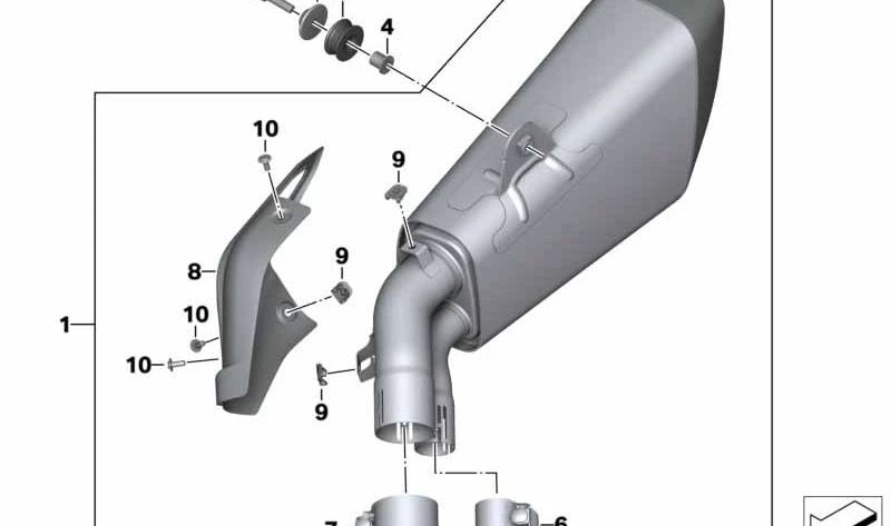 Silenciador OEM 18518552567 para motos BMW S 1000 XR (K49) 2015-2019. Original BMW Motorrad.