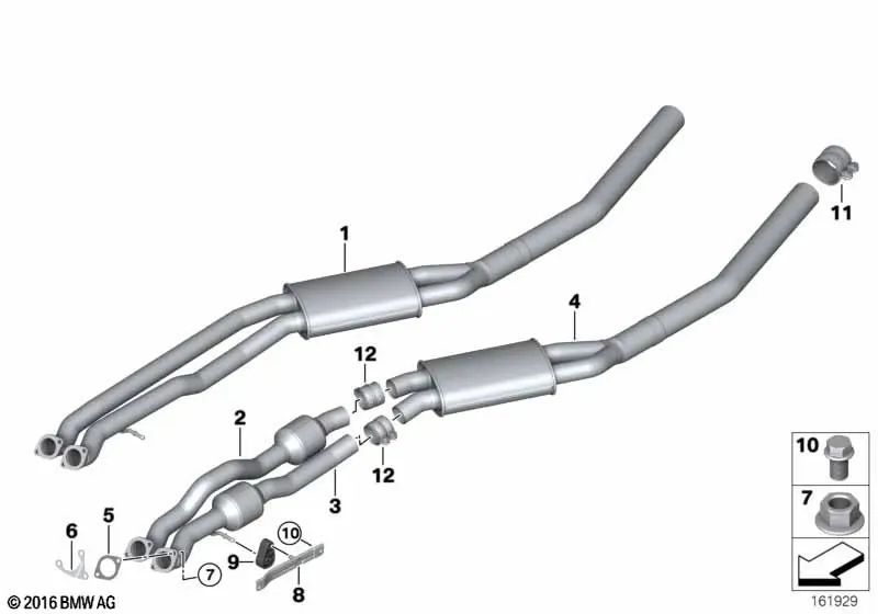 Silenciador Medio para BMW X5 E70 (OEM 18107524769). Original BMW.