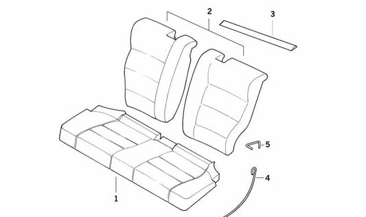 Funda respaldo tela izquierda OEM 52202252839 para BMW E36. Color antracita (0470). Repuesto original BMW.