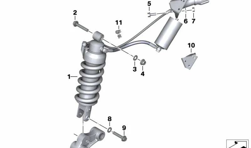 Supporto ruota di regolazione posteriore OEM 31428521229 per moto BMW G 650 GS, G 650 GS Sertao. BMW Motorrad originale.