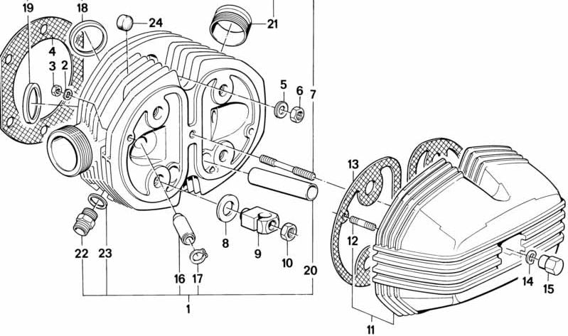 Culata izquierda para BMW R 248 (OEM 11121338067). Original BMW