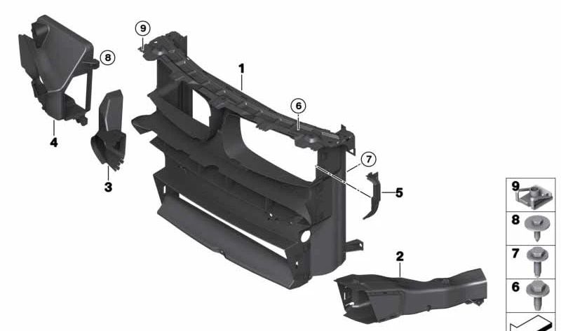 Rechte Bremsluftkanal für BMW X5 F85, X6 F86 (OEM 51748056316). Original BMW.