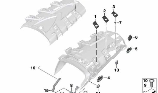 OEM 46547673852 interlock stirrup for bmw r1200gs k25 (2002-2007) motorcycles. Original BMW Motorrad.