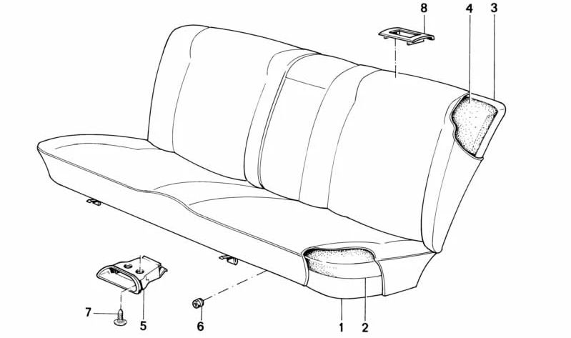 Embellecedor reposabrazos OEM 52201963126 para BMW E34, E32. Original BMW.