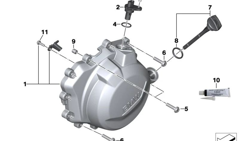 Set boccole di collegamento OEM 11128404488 per motociclette BMW F750GS, F850GS, F900R, F900XR... e altre. BMW Motorrad originale.