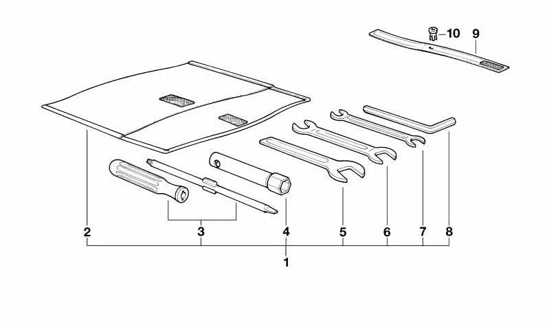 SW8 Allen key for BMW 3 Series E36, E46, 5 Series E34, E39, 7 Series E32, E38, X5 E53 (OEM 71111237849). Genuine BMW