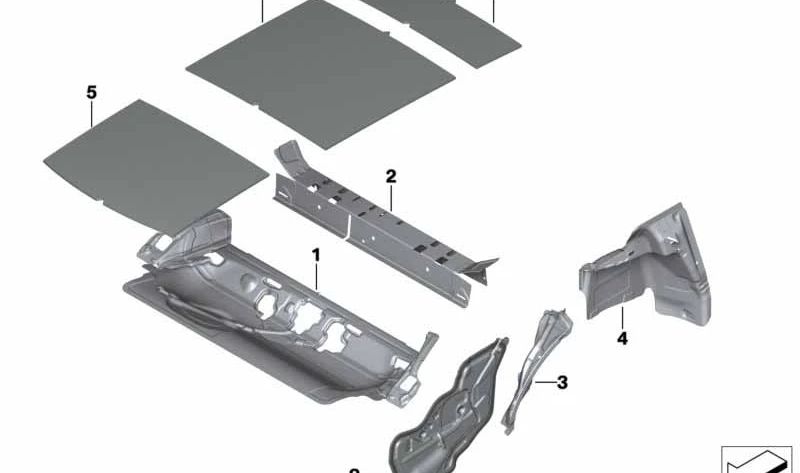 Insonorización cubrerueda trasera OEM 51487369180 para MINI Clubman F54, F54 LCI. Original MINI.