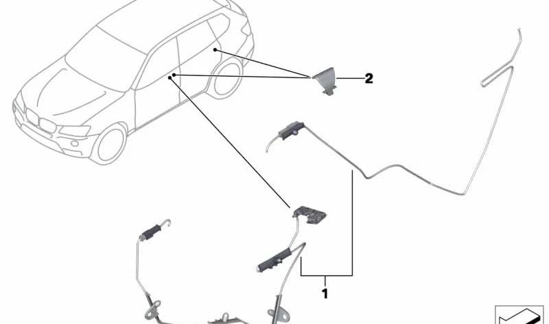 Right door handle light OEM 63177473684 for BMW F25, F26. Original BMW.