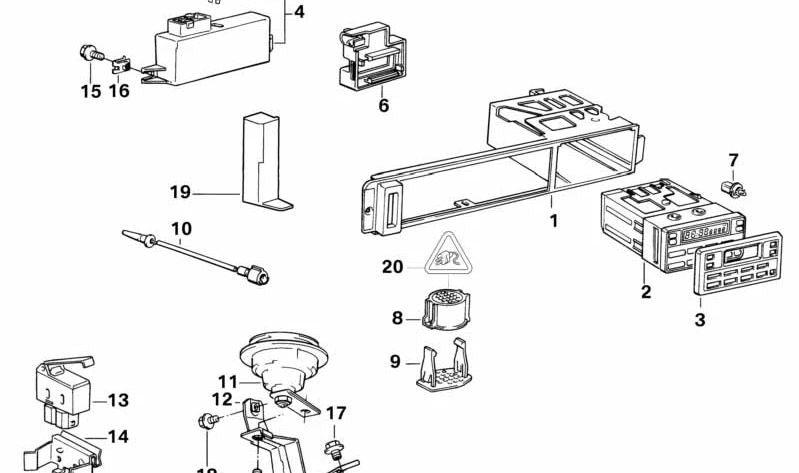 OEM Radio/Computer Support 65811384140 for BMW E34. Original BMW piece.