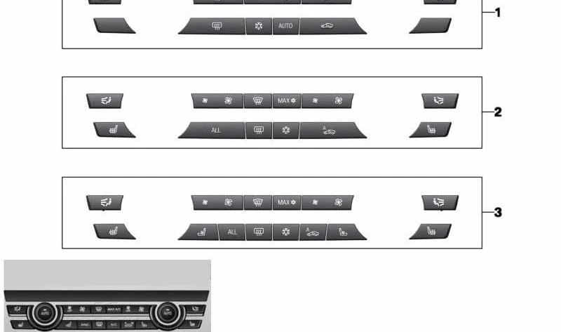 Boutons de commande OEM Ensemble 61319313922 pour BMW F07, F10, F11. BMW d'origine.