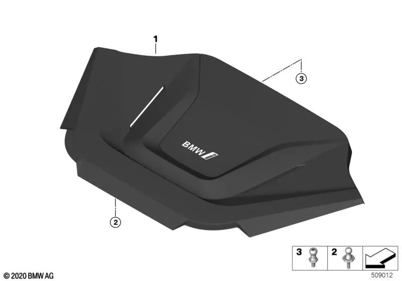 Designabdeckung für BMW X1 U11 (OEM 11149845334). Original BMW