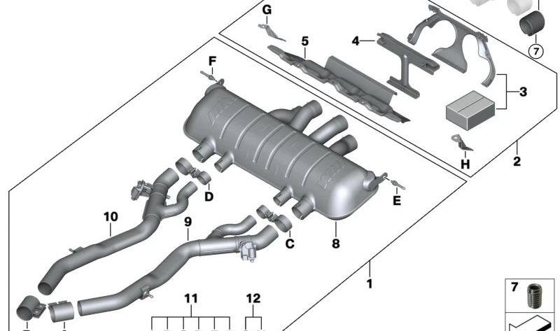 Titanium Final Muffler for BMW G80, G81, G82, G83 (OEM 18305A23279). Genuine BMW