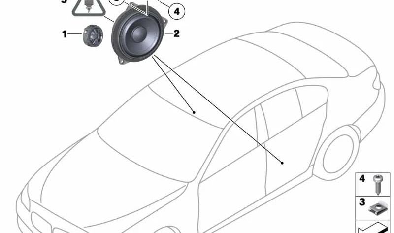 Altavoz central sistema Top HiFi OEM 65139368386 para BMW F10, F10N, F11, F11N, F18, F18N, F12, F12N, F13, F13N. Altavoz original para interiores sistema de sonido. Original BMW.