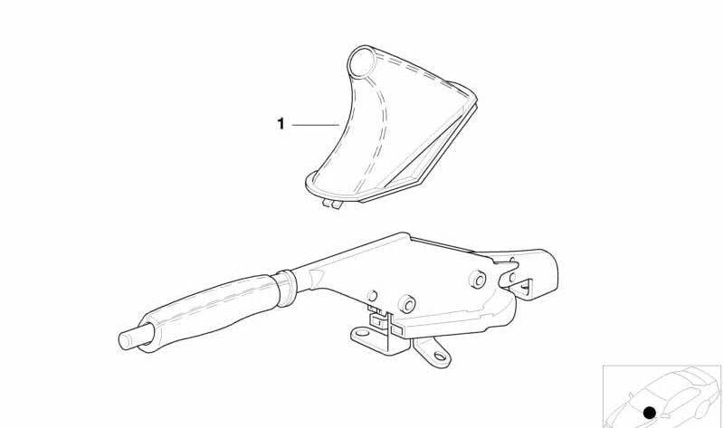 Cubierta de empuñadura freno de mano en cuero Nappa OEM 34408020013 para BMW E36, Z3. Original BMW.