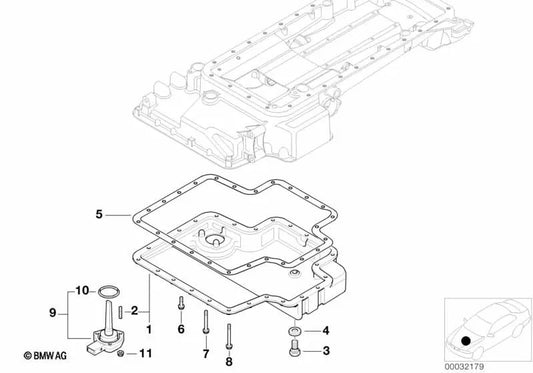 Junta metálica de cárter de aceite OEM 11137830598 para BMW Z8 E52. Original BMW.
