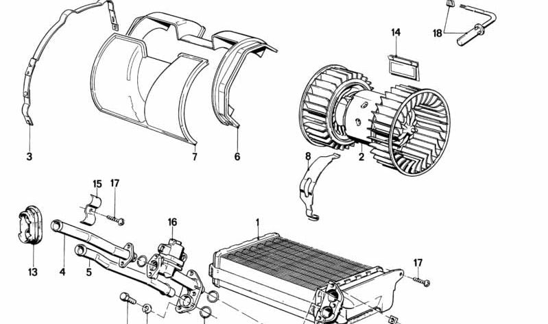 Radiador para BMW Serie 3 E30 (OEM 64118391363). Original BMW