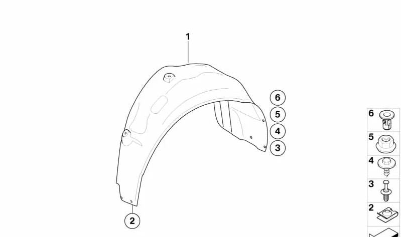Cubierta paso de rueda trasero derecho OEM 51718051594 para BMW E82. Original BMW.