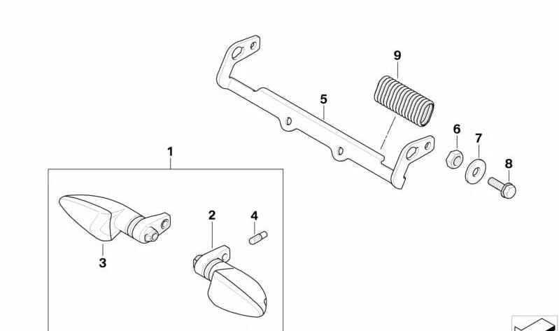OEM intermittente sinistro 63137681213 per BMW Motorrad K1. BMW MOTORAD originale.