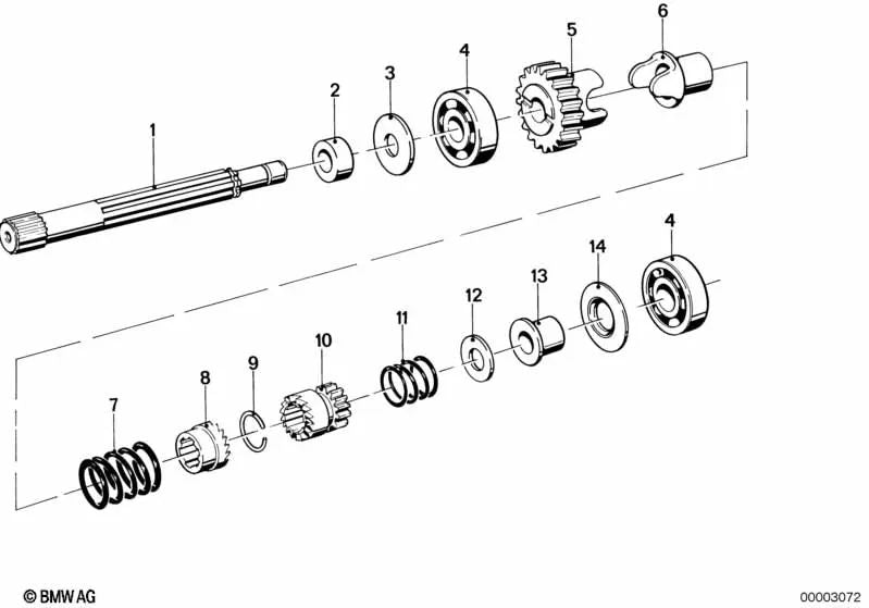 Rodamiento de bolas para BMW E21, E30, E12, E28 (OEM 23121231495). Original BMW