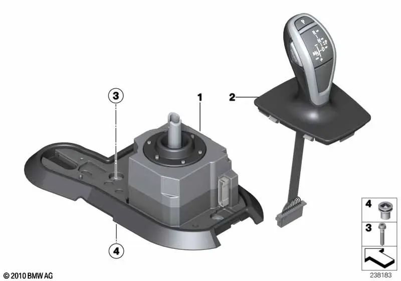 Empuñadura selector de marcha OEM 61319184270 para BMW Z4 E89 (2009-2016). Original BMW.