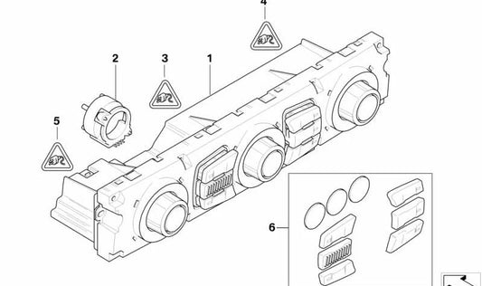 Módulo de control del climatizador automático High OEM 64119248706 para BMW E60, E61, E63, E64. Original BMW.