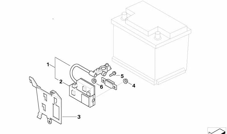 Positive Battery Terminal with Fuse Box for BMW Z4 E85, E86 (OEM 61136973215). Original BMW