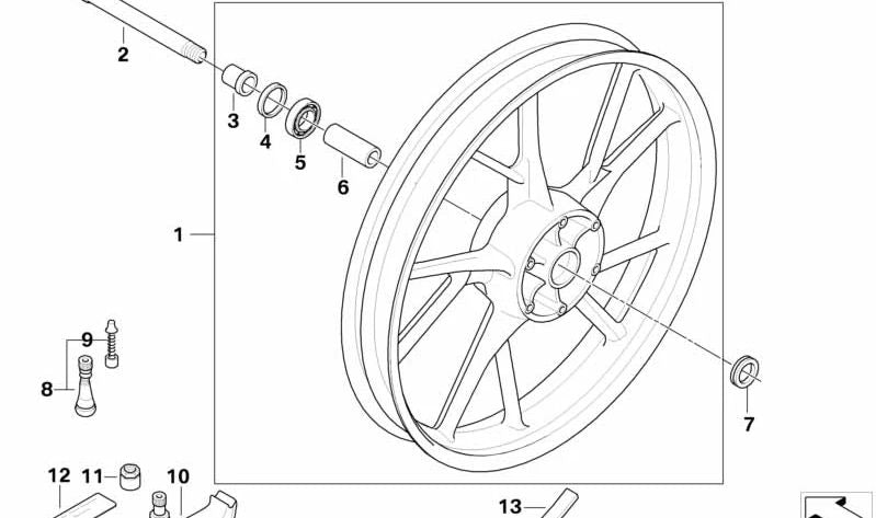 Rueda delantera magnesio OEM 36317700440 para motos BMW F 650 GS, F 800 GS. Original BMW Motorrad.