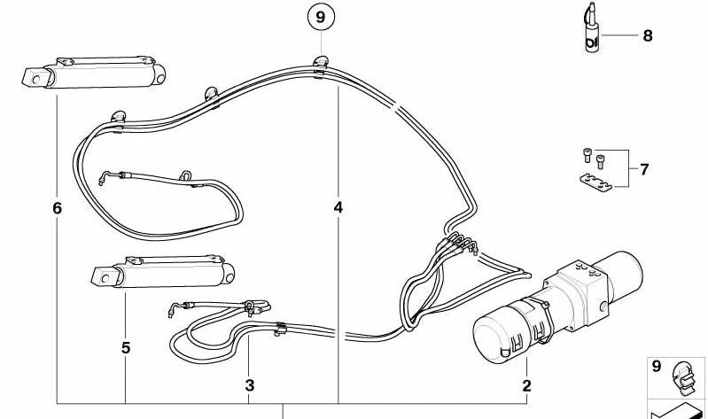 Unidad hidráulica (OEM 54347019872) para MINI R52 {Cooper, Cooper S, One} con cambio manual o automático. Modelos compatibles: RF31, RF32, RF41, RF42, RH31, RH32, RH41, RH42, RD31, RD32. Original MINI.