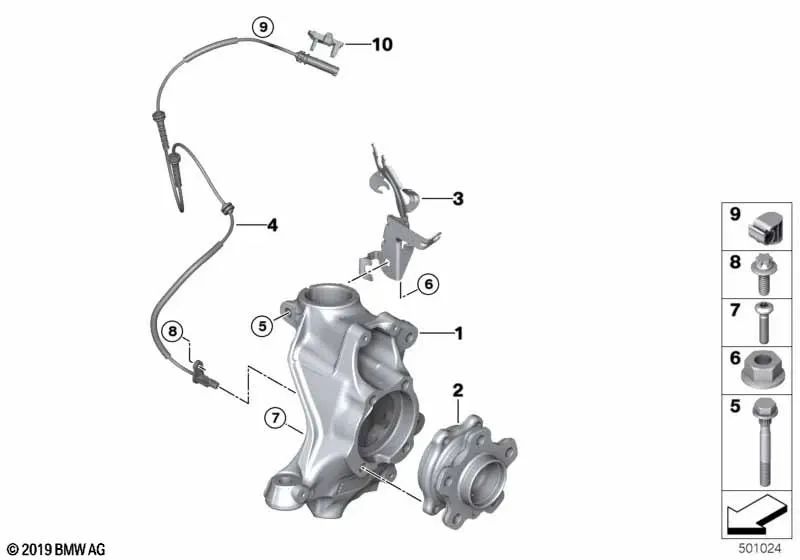 Schwenklager ließ für BMW 3. G20, G20N, G21, G21N, G28, G28N 4er G22, G23 (OEM 31206878609). Original BMW