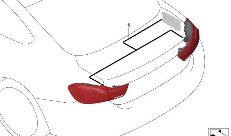 Cableado portón trasero OEM 61126833272 para BMW F33 y F83. Original BMW.