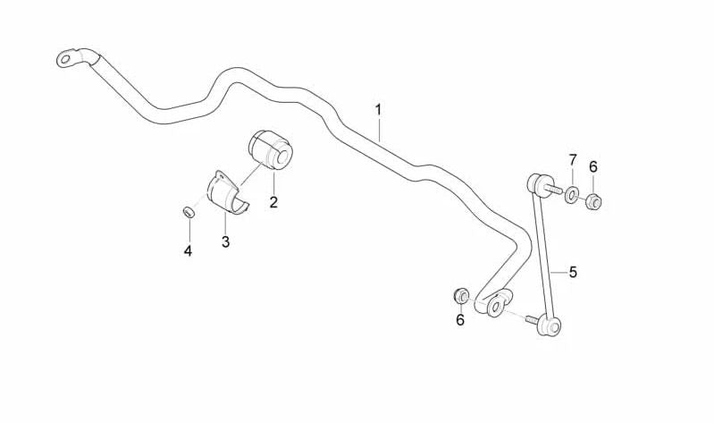 Bar du stabilisateur avant OEM 31351091495 pour BMW 7 série {E38 725TDS, 728i} Tous les modèles compatibles. BMW d'origine.
