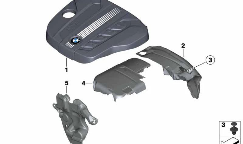 Cubierta acústica de motor OEM 13717811024 para BMW X3 F25 sDrive18d, sDrive28d, xDrive20d. Compatible con modelos 2010-2017. Original BMW.