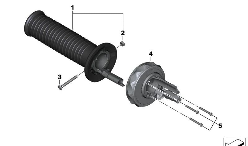 Empuñadura izquierda calefactable OEM 61318414987 para BMW Motorrad R 1150 R, R 1150 Transcontinental. Original BMW Motorrad.