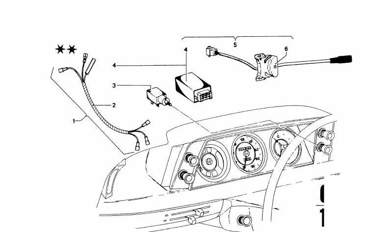 Mando interruptor de limpiaparabrisas OEM 61311353870 para BMW E23, E24, E28, E30. Original BMW.