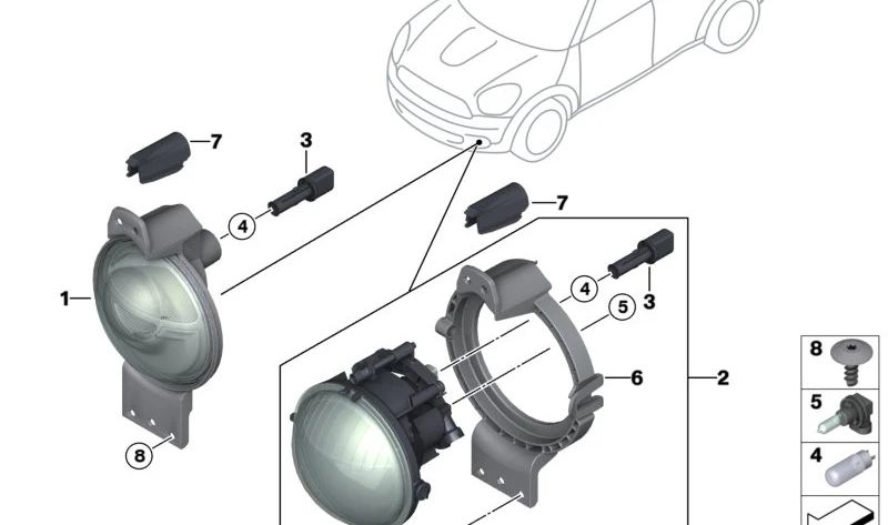 Elemento de ajuste esquerdo OEM 63172755723 para MINI R56, R55, R57, R58, R59, R60, R61... e muito mais. MINI originais.