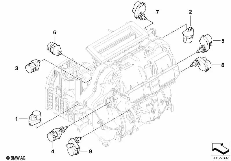 Left lower tailgate servo actuator OEM 64116942993 for BMW 5 Series E60, E61, 6 Series E63, E64... and more. Genuine BMW.