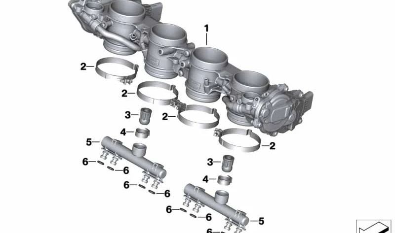Scheda OEM Diversion Line 13549444535 per BMW S BMW S 1000 R, S 1000 RR, S 1000 XR, M 1000 R, M 1000 RR, M 1000 XR. BMW MOTORAD originale.