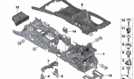 Tornillo de cabeza redondeada OEM 07149186999 para BMW F07, F10, F11, F06, F12, F13. Pieza original BMW. Ideal para fijaciones interiores como la consola central.