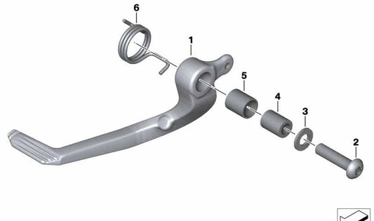 Pedal de freio OEM 46717680046 para BMW K1200 GT, K1300 GT. Originais BMW Motorrad.