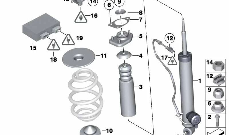 Amortiguador trasero adicional OEM 33536789204 para BMW Z4 (E89). Original BMW.