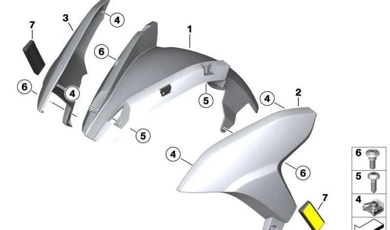 OEM avant droit 46617724960 pour BMW Motorrad K1, K100, K100RS, K100LT, K1100LT, K1100RS. BMW original Motorrad.